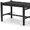 Homeroots 52in Black Genuine Leather and Solid Wood Upholstered Bench 606747 - alternate 4