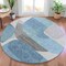Homeroots 8' Teal Blue And Gray Round Abstract Washable Indoor Outdoor Area Rug 632187 - alternate 4