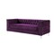 Homeroots 84" Purple Velvet Sofa With Silver Legs 543947 - alternate 8