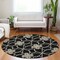 Homeroots 8' Black And Ivory Round Geometric Washable Indoor Outdoor Area Rug 613406 - alternate 5