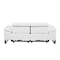 Homeroots 77in White and Black Italian Leather Power Reclining Loveseat 720502 - alternate 7