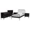 Baxton Studio Lucera Mid-Century Black Twin Size 5-Piece Bobbin Bedroom Set 257-14012-14128-14125-14122-14122-ZORO - alternate 1