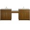 James Martin Vanities Bellshire 96" Dual Vanity Set w/24" Make-Up Counter, Honey Oak w/3 cm Victorian Silver Silestone Top 660-VMC96-HNO-3VSL - alternate 1