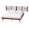 Baxton Studio Elvina Mid-Century Transitional Ash Walnut Wood Queen Size Platform Bed with Built-In Shelves 253-13903-9803-ZORO - alternate 1