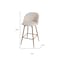 Homeroots 27" Beige and Oak Fabric and Metal Low Back Counter Height Swivel Bar Chair 719404 - alternate 6