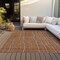 Homeroots 5' X 8' Brown Copper And Gray Striped Washable Indoor Outdoor Area Rug 597422 - alternate 5