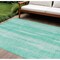 Homeroots 10' X 14' Aqua Teal Blue And Ivory Botanical Leaves Washable Indoor Outdoor Area Rug 581965 - alternate 1