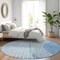 Homeroots 8' Denim Blue And Sky Blue Round Striped Washable Indoor Outdoor Area Rug 583066 - alternate 7
