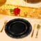 Smarty Had A Party 10" Black with Gold Vintage Rim Round Disposable Plastic Dinner Plates (120 Plates), 120PK 860BG-CASE - alternate 10