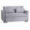 Homeroots 73" Gray Velvet Sleeper Sleeper Reclining Sofa With Toss Pillows 721464 - alternate 5