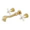 Kingston Brass Two-Handle Wall Mount Tub Faucet, Polished Brass KS5022PX - alternate 1