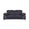 Homeroots 68in Navy Blue and Silver Italian Leather Loveseat 720581 - alternate 1