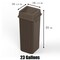 Regal Altair 23 Gallon Square Brown Plastic Trash Can with Drop Shot Swing Lid,  ZR-TC-100-BR-23+LD-100-KIT - alternate 5