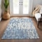 Homeroots 3' X 5' Denim Blue And Ivory Abstract Washable Indoor Outdoor Area Rug 612647 - alternate 7