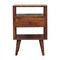 Homeroots 24" Brown Solid Wood One Drawer Nightstand 651844 - alternate 1