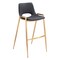 Homeroots Set of Two 30" Black and Gold Faux Leather and Steel Low Back Bar Height Bar Chairs 555663 - alternate 4