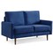 Homeroots 57" Blue And Dark Brown Velvet Loveseat 543718 - alternate 1