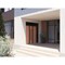 Vdomdoors Front Exterior Prehung Aluminum Double Doors Ronex1033 Teak 1 Sidelight and Top Transom Mirrored RONEX1033DEXD-OAK-W72+12xH96+16-LH-O - alternate 3