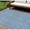 Homeroots 9' X 12' Denim Blue Black And Ivory Geometric Washable Indoor Outdoor Area Rug 596726 - alternate 1