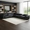 Homeroots Black Italian Leather Power Reclining U Shaped Eight Piece Corner Sectional With Console 476600 - alternate 8