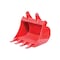 Greywolf 20'' Bucket for Skid Steer Loader Backhoe Attachment, 4 Replaceable Teeth, Red Powder Coat 1070 - alternate 1