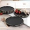 Elama Paul 6 Piece Stoneware Salad Plate Set in Matte Black with Gold Rim ELM-PAUL6S - alternate 6