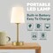 Jonathan Y Carson 12.75" Modern Minimalist Iron Rechargeable Integrated Portable LED Table Lamp, Brass Gold/Whit JYL7110C - alternate 12