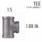 B & K 3/8 in. FIP each X 3/8 in. D FIP 3/8 in. D FIP Black Malleable Iron Tee 310T-38 - alternate 5