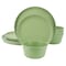 Gibson Home Fairhope 12 Piece Melamine Round Dinnerware Set in Matte Green 144615.12 - alternate 1