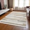 Homeroots 5' X 8' Ivory Beige And Taupe Striped Washable Indoor Outdoor Area Rug 613285 - alternate 5