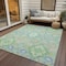 Homeroots 8' X 10' Mint Green Blue And Ivory Oriental Washable Indoor Outdoor Area Rug 597701 - alternate 6
