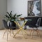 Fab Glass And Mirror Elegant Round Glass Dining Room Table with Clear 1/2-in Thick Top and Stylish Base Metal 30in DT-0130-GD - alternate 4