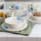 Gibson Home Blue Meadow 12 Piece Fine Ceramic Dinnerware Set in White with Colored Accents 142757.12 - alternate 4