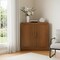 Homeroots 31in Walnut Wood Corner Accent Cabinet 693401 - alternate 4