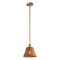 Jonathan Y Hattie 8.8 in. 1-Light Coastal Bohemian Metal and Woven Rattan LED Pendant Light, Gold Painting/Brown JYL5711A - alternate 1