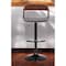 Homeroots Gray and Black Faux Leather with Metal Swivel Adjustable Height Bar Chair 534461 - alternate 6