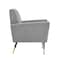 Homeroots 32" Light Gray And Black And Gold Linen Arm Chair 533828 - alternate 4
