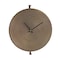 Homeroots 15" Circle Bronze Metal Analog Wall Clock 516120 - alternate 1