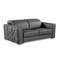 Homeroots 71in Dark Gray and Silver Italian Leather Loveseat 720478 - alternate 6