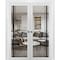 Sartodoors Sliding Double Pocket Door Clear Glass, Lucia 2566 White Silk and Aluminum Strips, Kit Trims Rail LUCIA2566DP-WS-64 x 80 (2* 32x80) - alternate 1