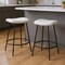 Homeroots Set of Two 26" White and Black Fabric and Metal Backless Counter Height Bar Chairs, 2PK 555020 - alternate 5