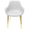 Leisuremod Markley Modern Leather Dining Arm Chair With Gold Metal Legs, Light Grey ECG26LGR - alternate 3