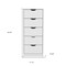 Homeroots 18" White Five Drawer Dresser 518180 - alternate 5