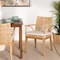 Bali & Pari Storsel Modern Bohemian Natural Rattan and Teak Wood Dining Armchair 232-13251-ZORO - alternate 8