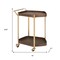 Homeroots 27in Walnut And Brass Wood and Steel Rolling Bar Cart 668799 - alternate 8