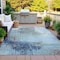 Homeroots 9' X 12' Teal Blue And Gray Abstract Washable Indoor Outdoor Area Rug 632039 - alternate 5