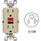 Leviton SmartlockPro Self-Test 15A Ivory Residential Grade 5-15R GFCI Outlet R21-GFNT1-0RI - alternate 1