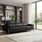 Homeroots 103" Black Top Grain Leather Reclining Metal USB Sofa 720334 - alternate 8
