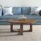 Homeroots 36" Brown Solid Wood Round Cross Legs Coffee Table 606250 - alternate 6