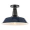 Jonathan Y Camila 14" 1-Light Classic Industrial Indoor/Outdoor Iron LED Semi Flush Mount, Navy/White JYL7617C - alternate 1